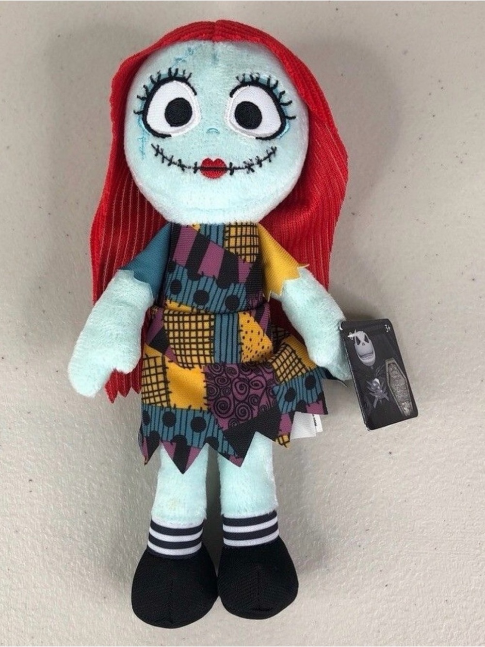 Disney Sally Plush Doll - Red Hair, Light Blue Skin, Multicolor Patch Dress